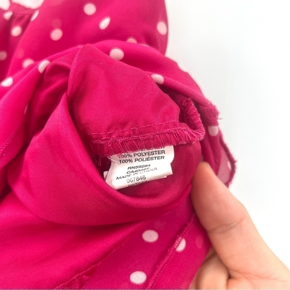 THE CHILDREN'S PLACE Girl's Pink & White Polka Dot Tiered Tank Top Size M - Picture 4 of 8